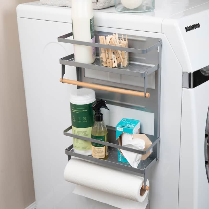 Household Essentials Metal Magnetic Organizer with Paper Towel Holder - 12.6"L x 4.5"W x 18.3"H