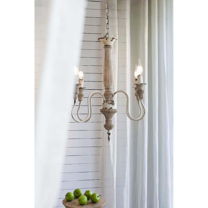 4 - Light Wood Chandelier
