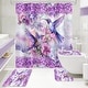 preview thumbnail 14 of 22, 4 Pcs HummingBird Flower Shower Curtain Sets with Rugs for Bathroom Decor, Vintage Floral (Hooks Not Included)