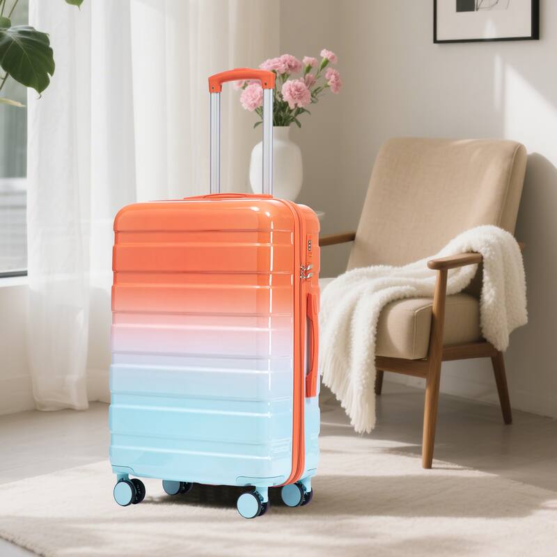 20"/24"/28" 3 pcs/set in PC Spinner Wheel Luggage, Carry on Suitcase, With Gradient Color and Combination Lock