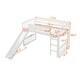 preview thumbnail 3 of 10, Twin Size Loft Bed with Slide and Ladder White Finish for Kids' Bedroom Fun