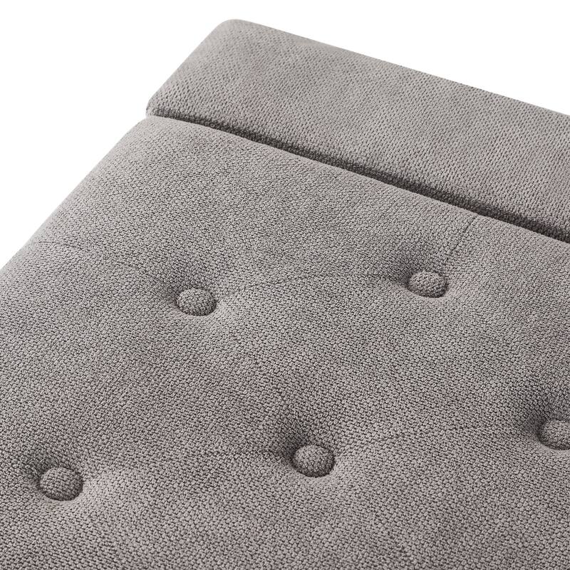 Adeco Rectangle Storage Ottoman Bench for Living Room, Bedroom