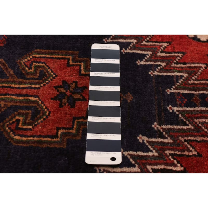 ECARPETGALLERY Hand-knotted Anadol Dark Navy, Red Wool Rug - 3'3 x 10'0