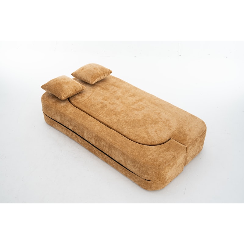 3-Seater Convertible Sofa Bed, Chenille Fabric Sleeper Sofa, High-Density Sponge Daybed, No Assembly Required