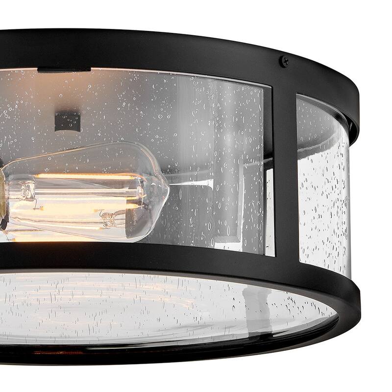 Lark 82053 Alfie 2 Light 14" Wide Flush Mount Drum Outdoor Ceiling