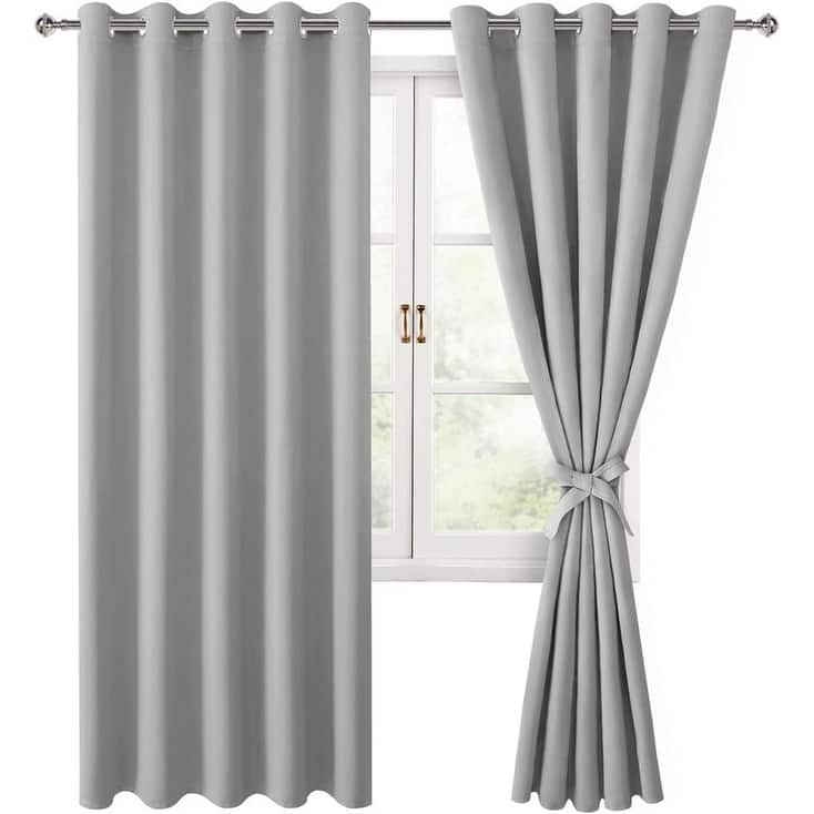 Silver Grey Blackout 60x84" Tiebacks