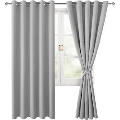 Silver Grey Blackout 60x84" Tiebacks