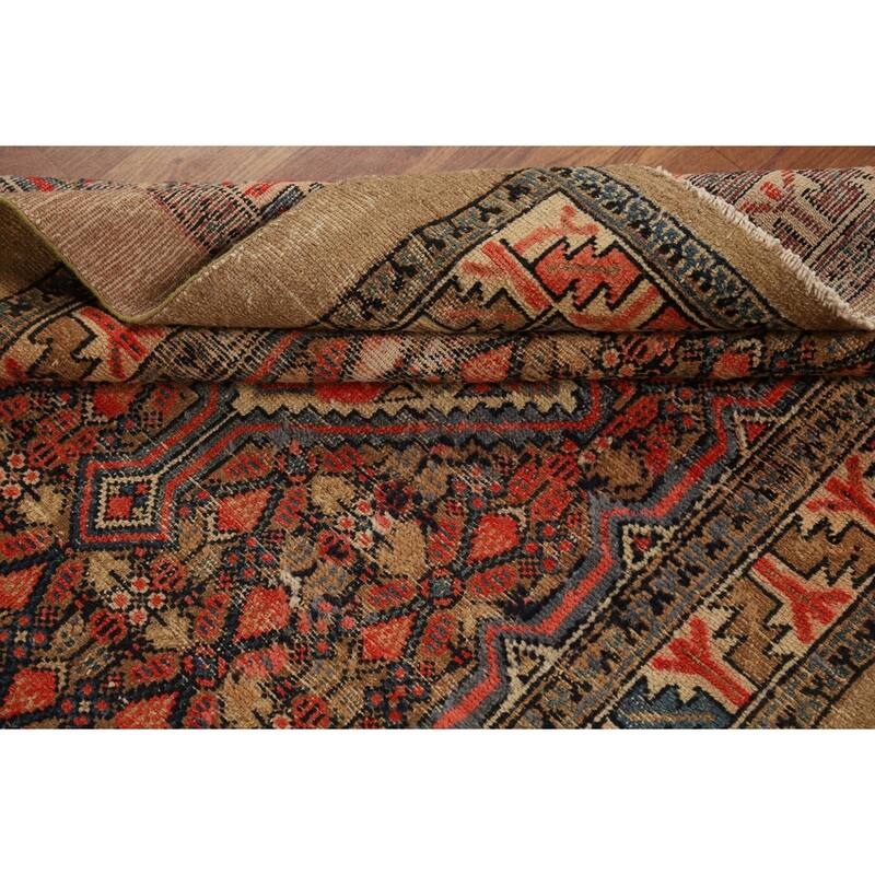Pre-1900 Antique Vegetable Dye Serab Foyer Rug Handmade Wool Carpet - 3'3"x 3'11"