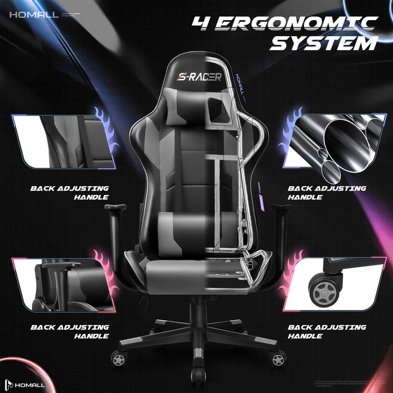 Homall Ergonomic Faux Leather Adjustable Swivel Office Gaming Chair
