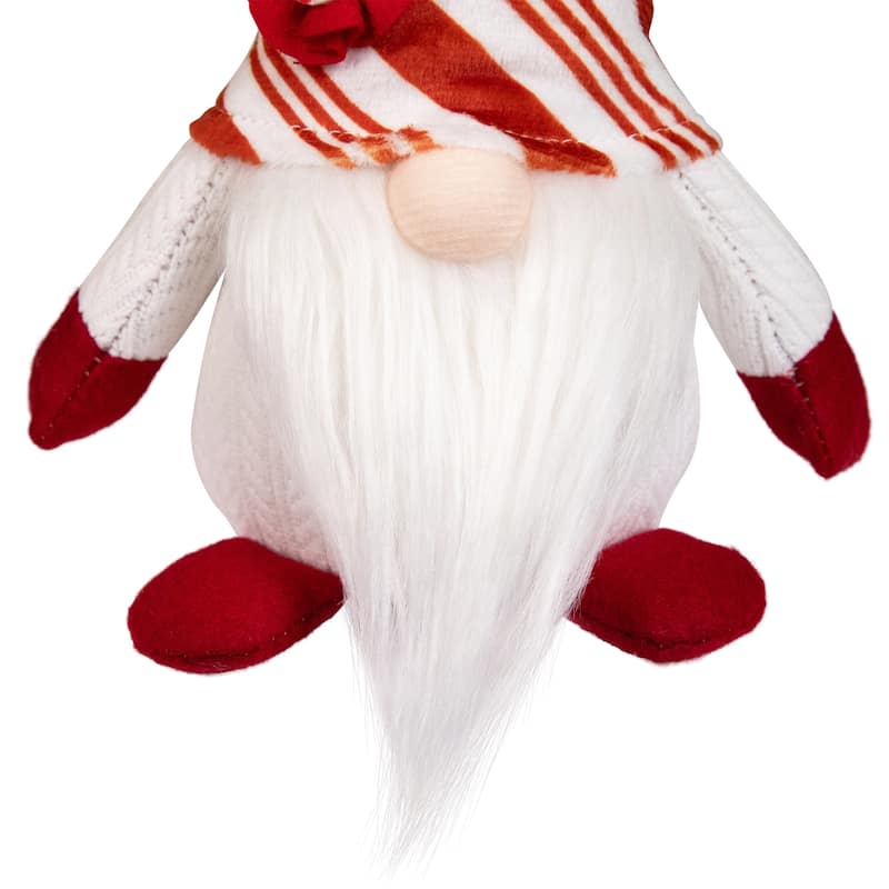 Peppermint Candy Plush Gnome Christmas Decoration - 10"