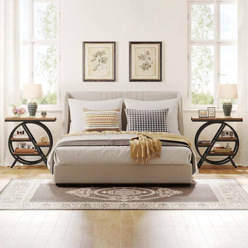 3-Tier End Table Narrow Side Table for Living Room