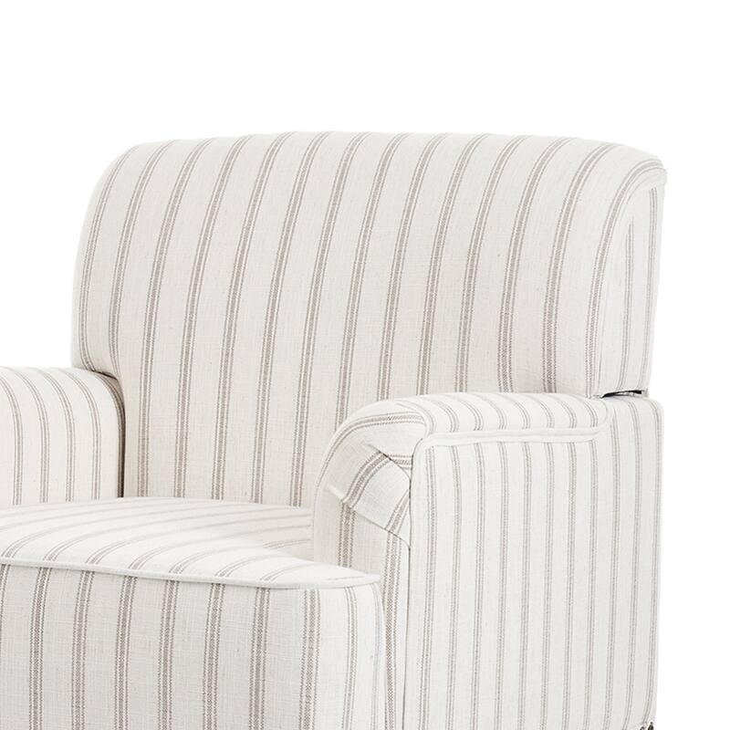 Linen Upholstered Armchair Nailhead Trim Accent Chair