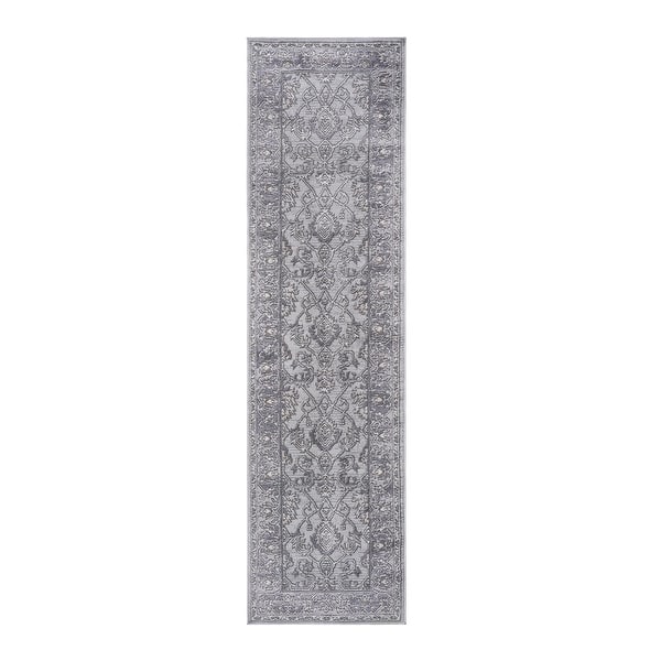 slide 2 of 7, LOOM & LUXE Collection 2X8 Ivory/Grey/Oriental Non-Shedding Area Rug - 96" D x 26" W x 0.35" H