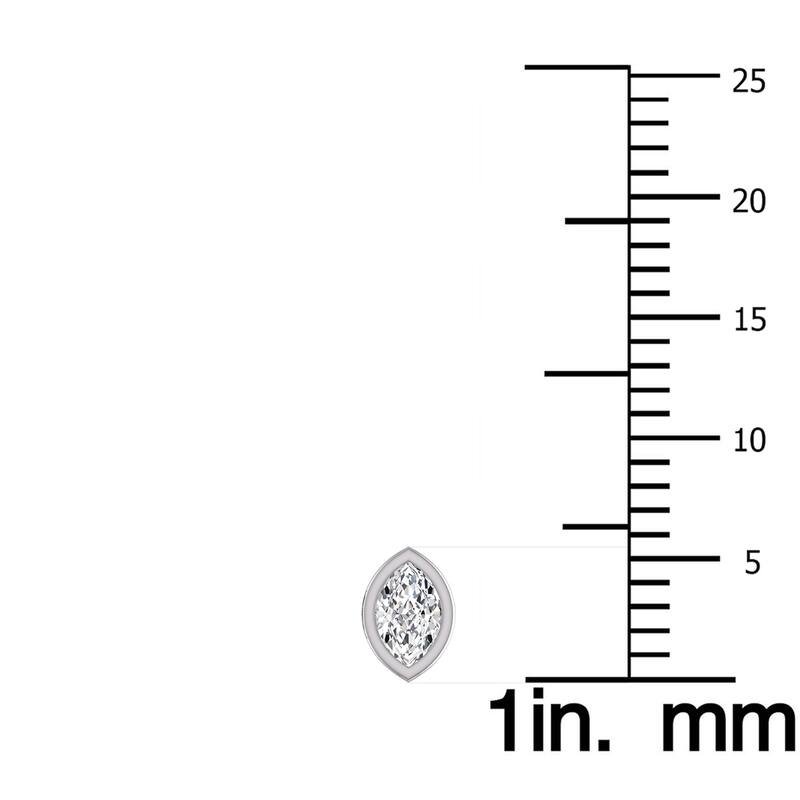 Marquee Lab Grown 1/2 Carat Marquise Bezel Set Diamond Solitaire Earrings in 14K White Gold