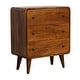 preview thumbnail 3 of 7, Artisan Furniture Mango solid Wood Mini Curved Chestnut Chest ,Brown,3 Drawers - N/A
