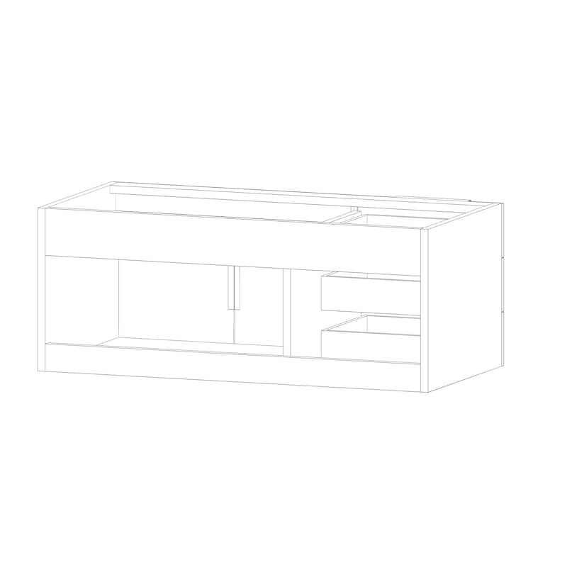 Noble 42" Wall Mounting Vanity (L Drawer) with Reinforced Acrylic Sink