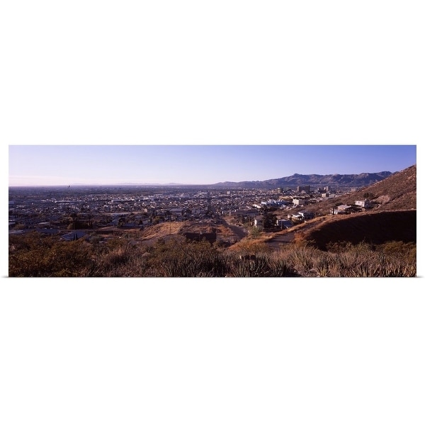 "Cityscape, El Paso, Texas-Mexico Border" Poster Print