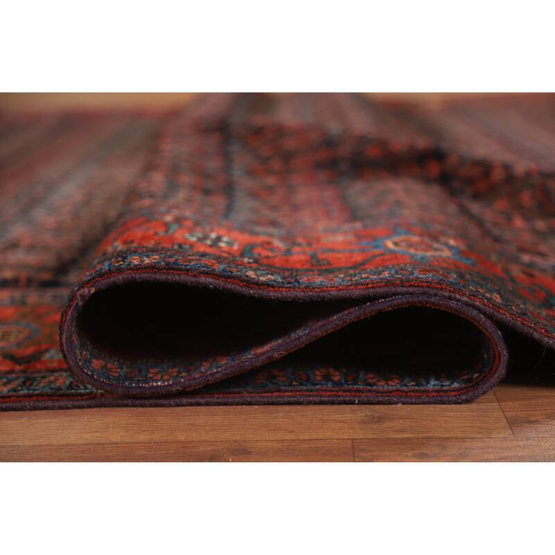 Hand Knotted Oriental 100% Wool Carpet Traditional All-Over Navy Blue & Blues Bidjar Area Rug - 17' 8'' X 6' 9''