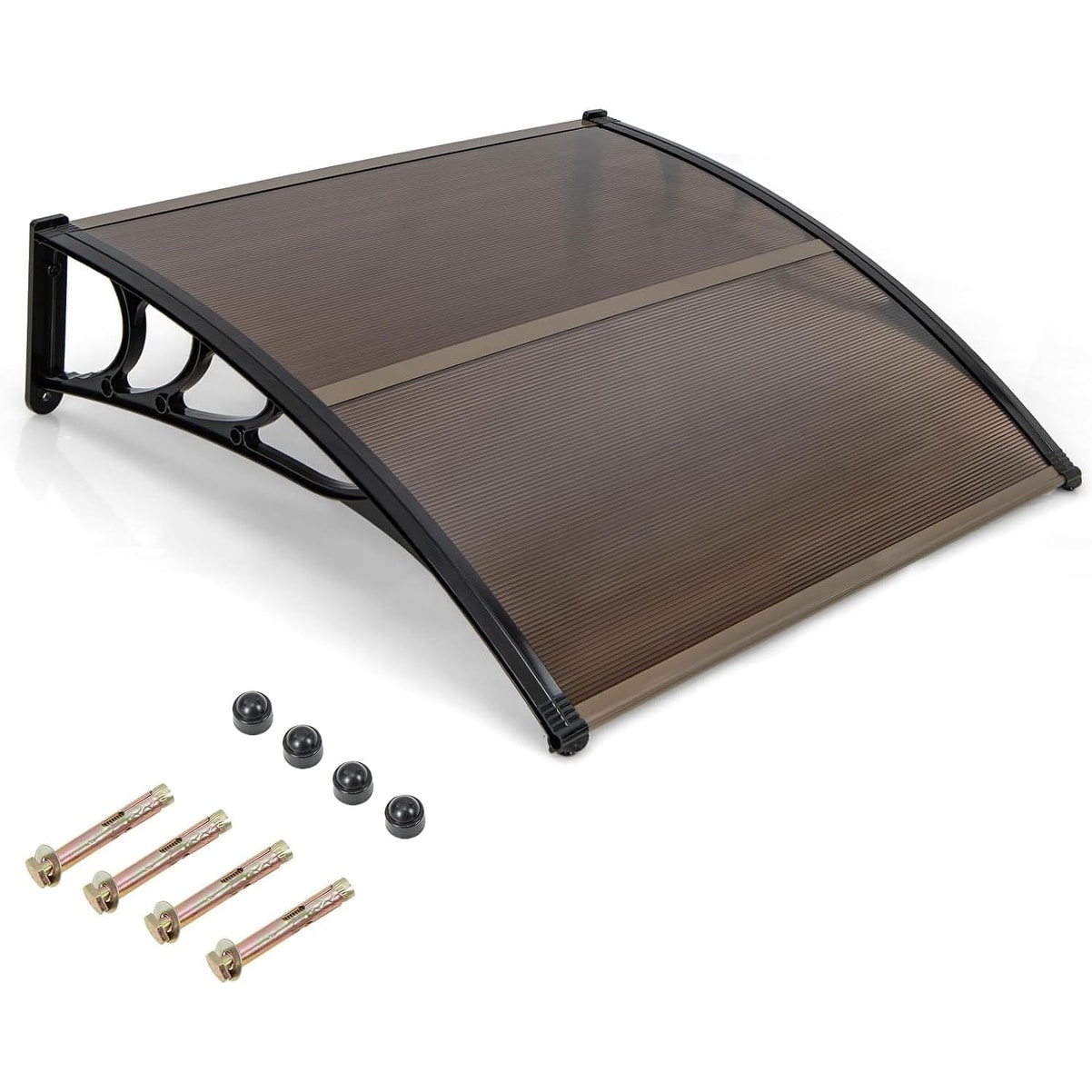 48"x40" Polycarbonate Door Awning with UPF 50+, Weatherproof & UV Protection for Patio, Porch & Window