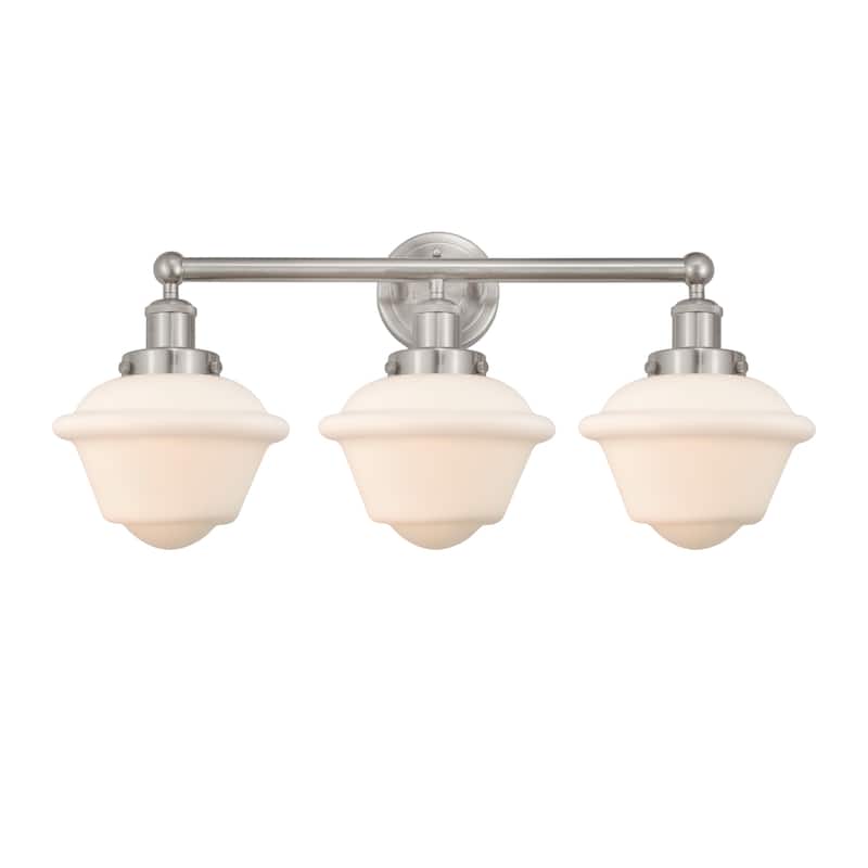 Innovations Lighting 616-3W-10-25 Oxford Vanity Oxford 3 Light 25" - Brushed Satin Nickel / Matte White