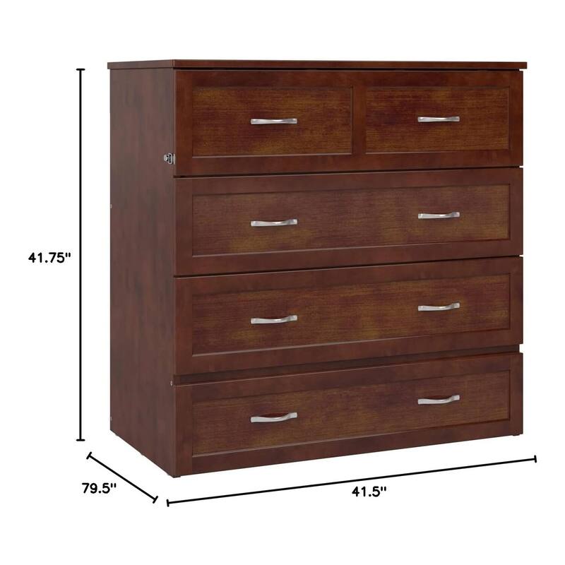 Twin XL Murphy Bed Chest - Solid Wood Storage Bed - Space Saving Design - Furniture