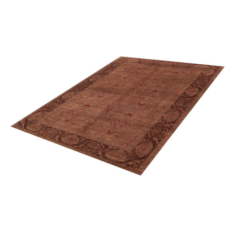 ECARPETGALLERY Hand-knotted Vibrance Brown Wool Rug - 9'1 x 11'10
