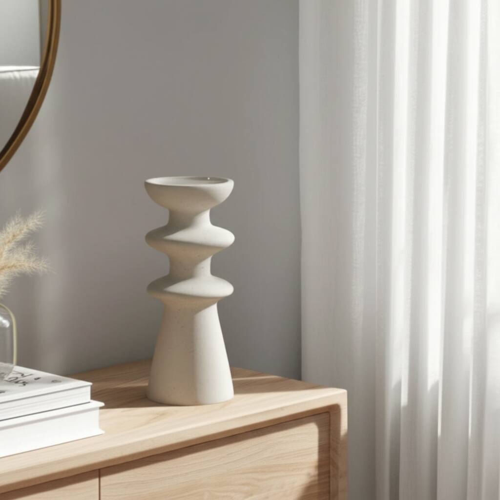 Ceramic Decorative Sculpture Modern Silhouette Geometric Design