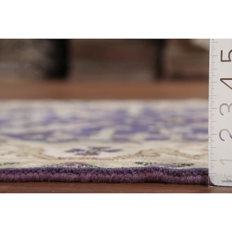 Purple Oushak Indian Rug Handmade Transitional Wool Carpet - 4'1"x 5'11"