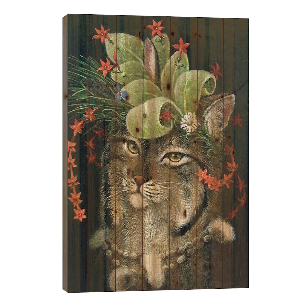 Glorious Forest Hat Print On Wood by Carolyn Schmitz - Multi-Color
