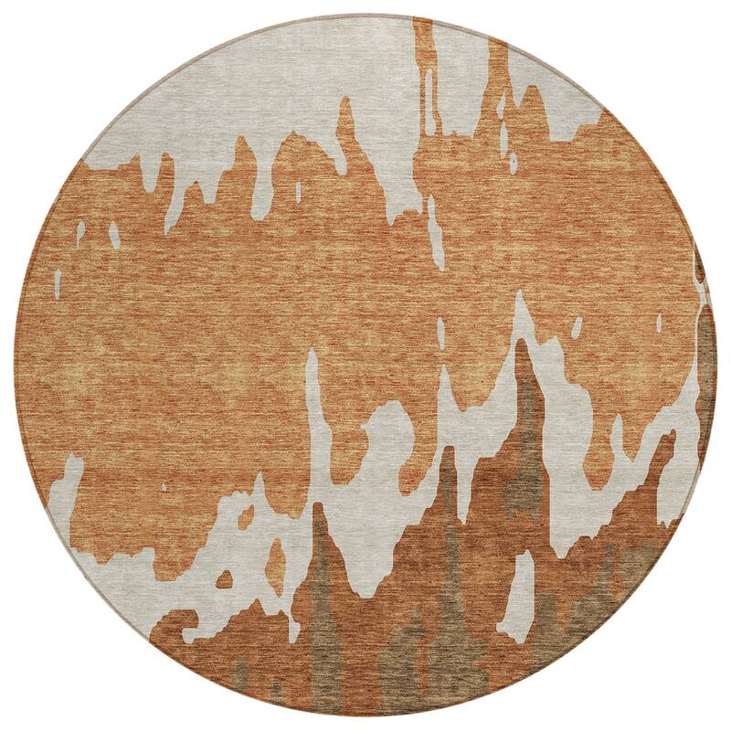 Machine Washable Indoor/ Outdoor Modern Abstract Chantille Rug