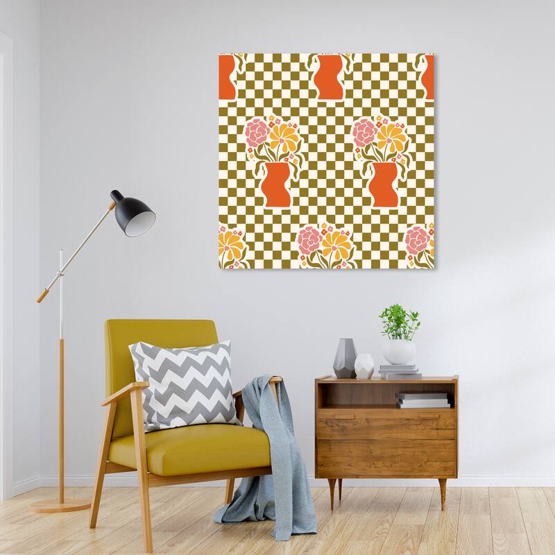 Wynwood Studio Canvas Floral and Botanical Kitchen s Tablecloth Orange Modern & Contemporary Wall Art Canvas Print