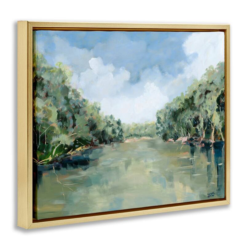 Stupell Serene Reflective Nature Framed Floater Canvas Wall Art Design By Meredith Howse