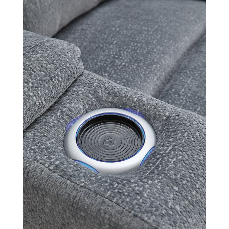 Signature Design by Ashley Forest Lake Gray Power Reclining Loveseat with Console - 76"W x 40"D x 42"H