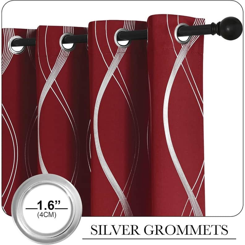 Burgundy Wave Blackout 52x84" Sliding Door