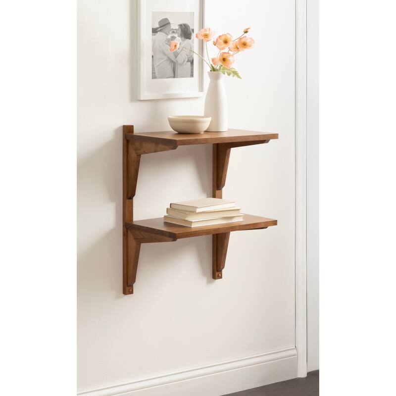 Kate and Laurel Meridien Floating Side Table Wood
