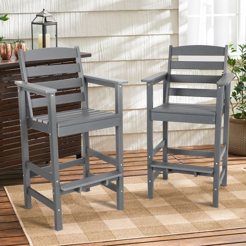 Vrakae Outdoor Adirondack Bar Stool Chairs (Set of 2)
