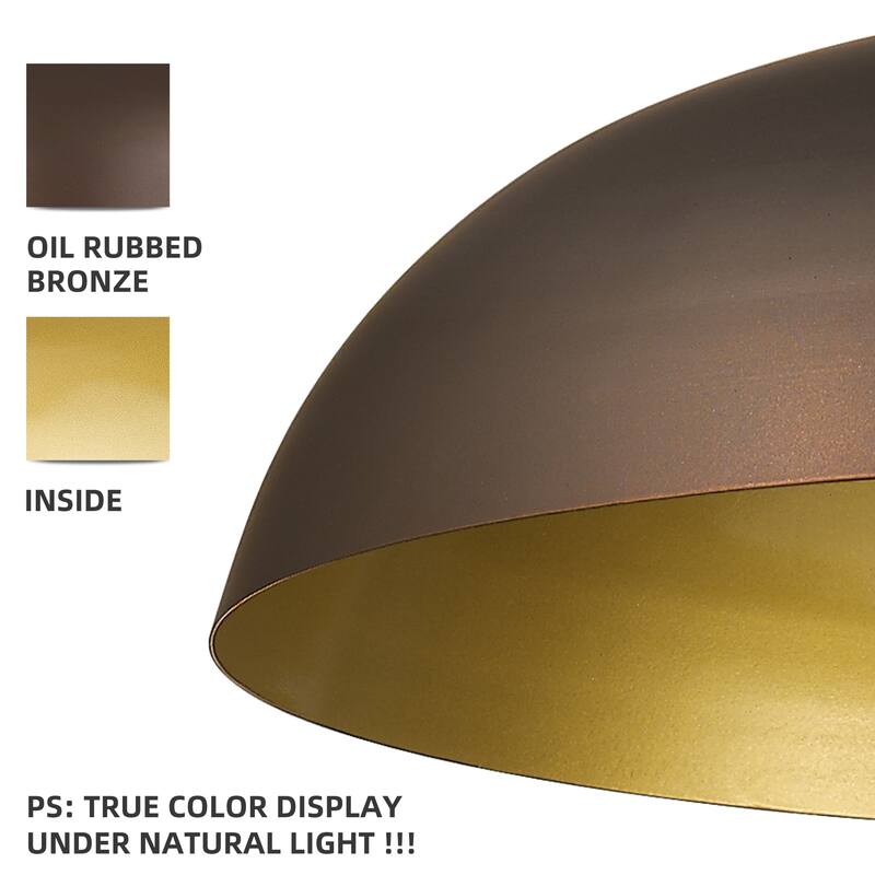 Farmhouse Pendant Light Fixture, 1-Light Industrial Hanging Light with Metal Dome Shade