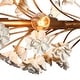 preview thumbnail 10 of 10, Veitchii Modern Glam Art Deco Chandelier 6-Light Linear Dining Room Lights with Ceramic Flower - L 32.2"* W 10.2"* H 10.2"