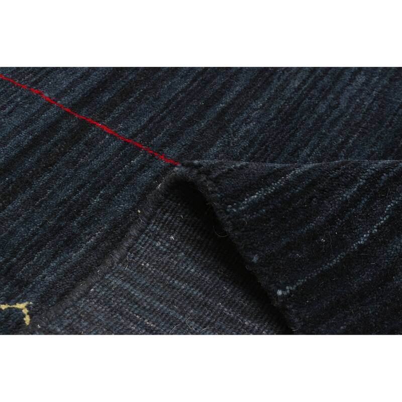 ECARPETGALLERY Hand Loomed Kashkuli Gabbeh Dark Blue Wool Rug - 4'11 x 7'11