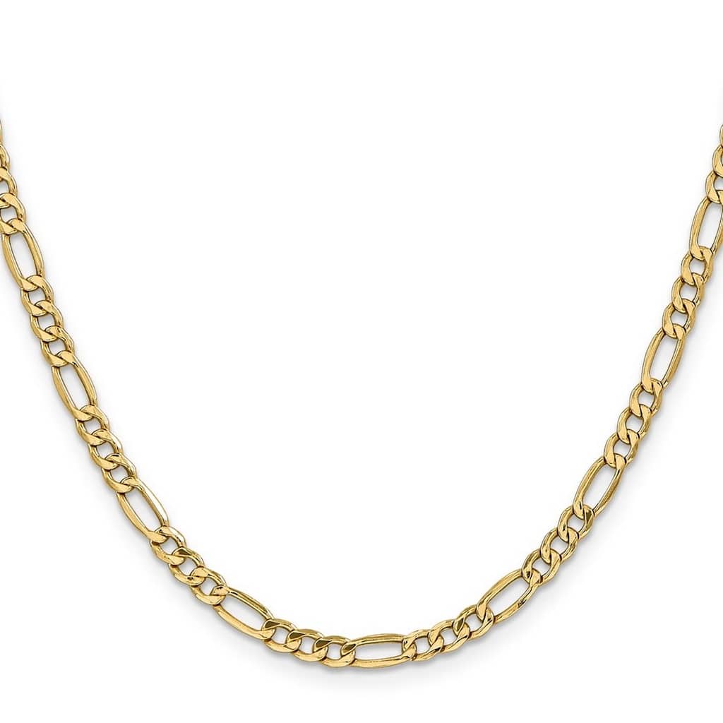 Curata 10k Yellow Gold Mens 4.75mm Figaro Chain Necklace for Men
