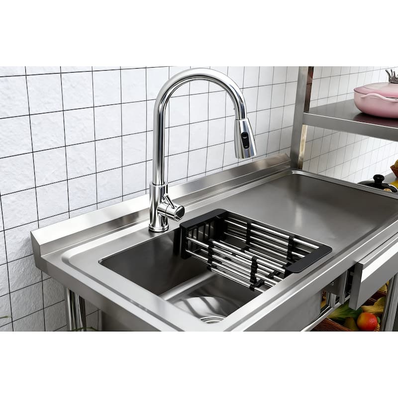 Stainless Steel Utility Sink, Freestanding Sink 3