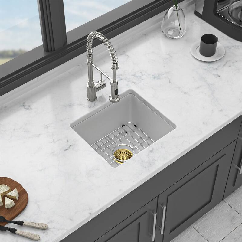 Granite Composite Undermount Kitchen Sink - White