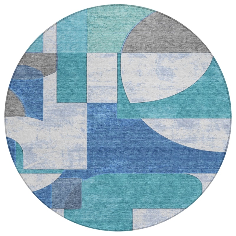HomeRoots Geometric Modern Rectangle Outdoor Rug