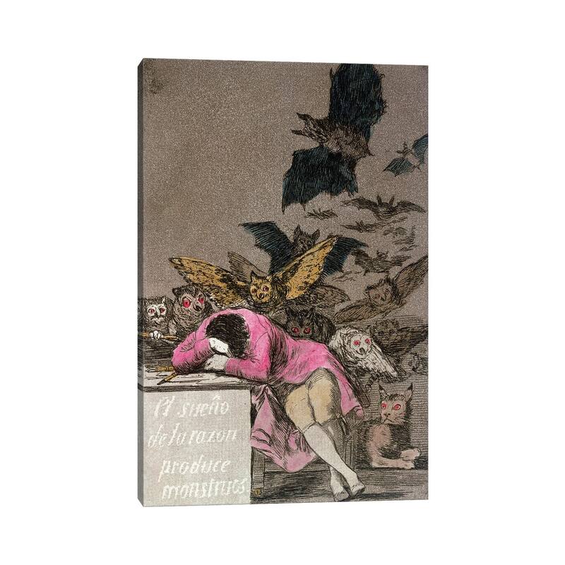 iCanvas "The Sleep Of Reason Produces Monsters (Color Illustration From Los Caprichos), 1799" by Francisco Goya Canvas Print