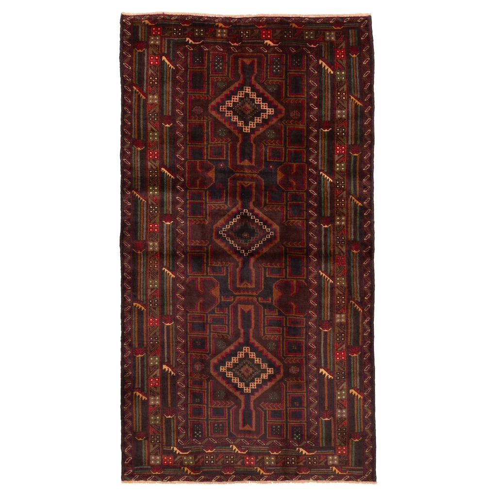 ECARPETGALLERY Hand-knotted Teimani Dark Brown Wool Rug - 3'7 x 6'7