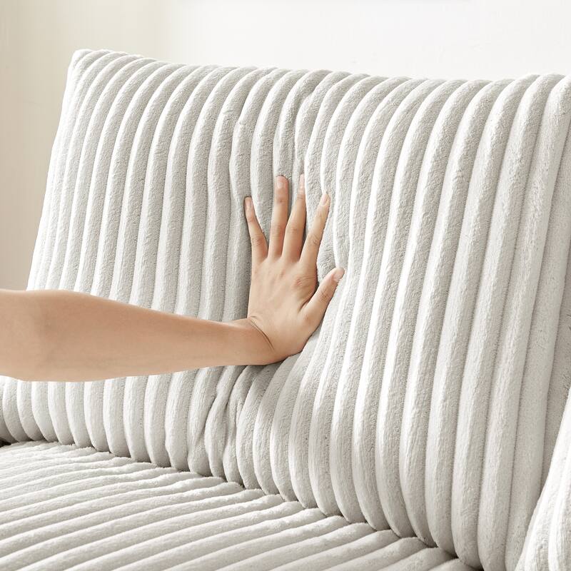 Plush Corduroy Loveseat Sofa Couch with Spacious Armrest Storage and USB Charging Port for Living Room and Office