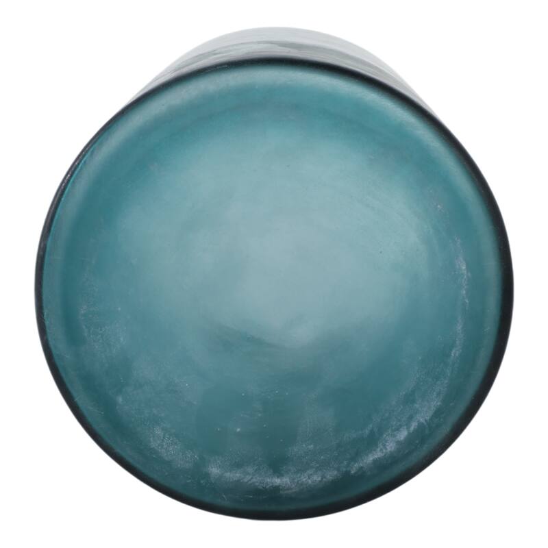 Glass Frosted Bottom Hurricane Candle Holder - Blue
