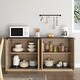 preview thumbnail 5 of 12, Metal Rounded Corner Design Sideboard Buffet Storage Cabinet, Living Room Accent Cabinet TV Cabinet Media Console Table