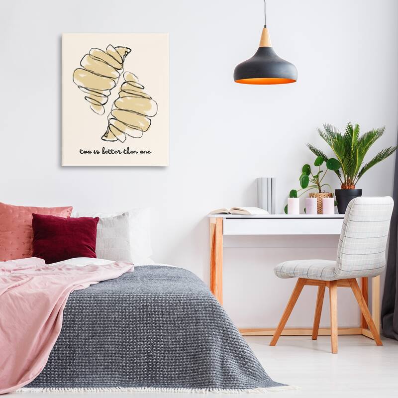 Stupell Croissants with French Phrase Canvas Wall Art Design By Lil' Rue