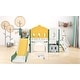 preview thumbnail 20 of 25, Kids Slide Playset Structure with Slide and Basketball Hoop, Toy Storage Organizer for Toddlers, Kids Climbers Playhouse